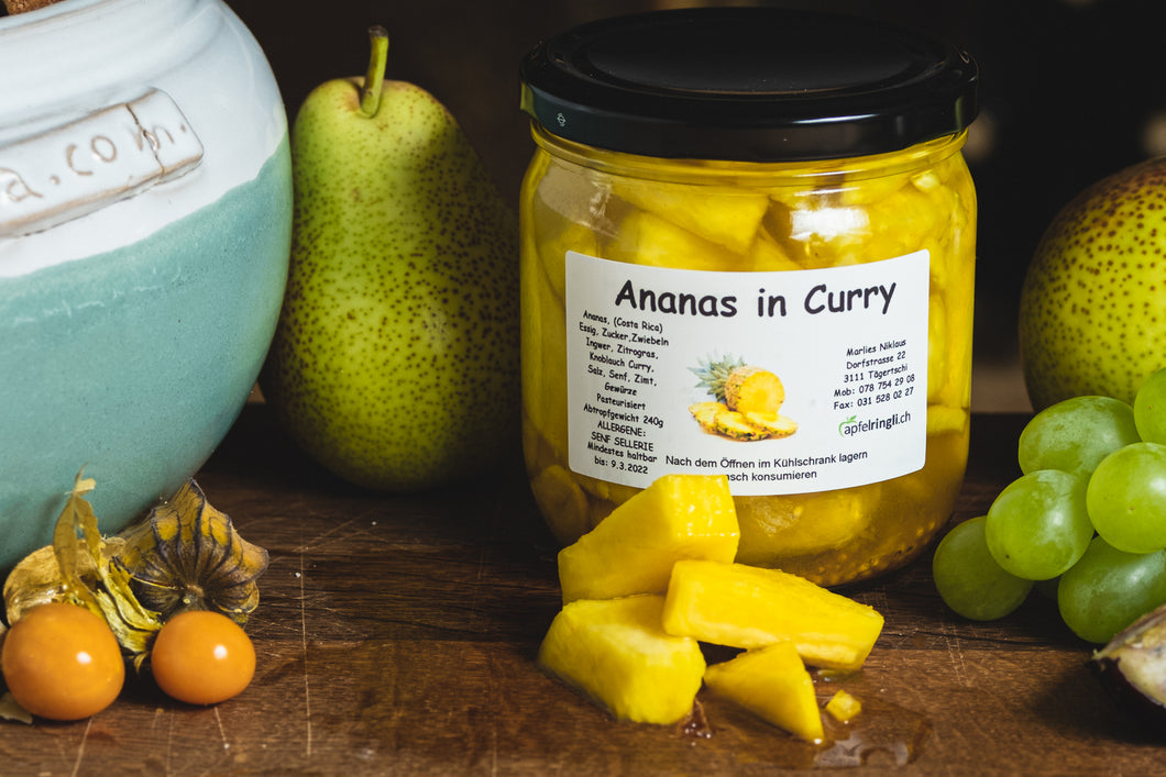 eingelegte Ananas in Curry, 240g